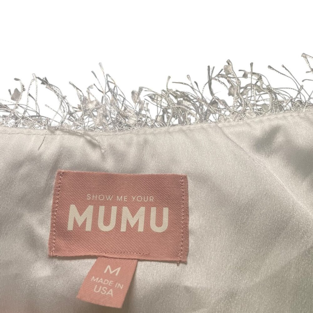Show Me Your Mumu White She Cute Top Medium Fuzzy Sequin Tank NWT $98 - Picture 6 of 6